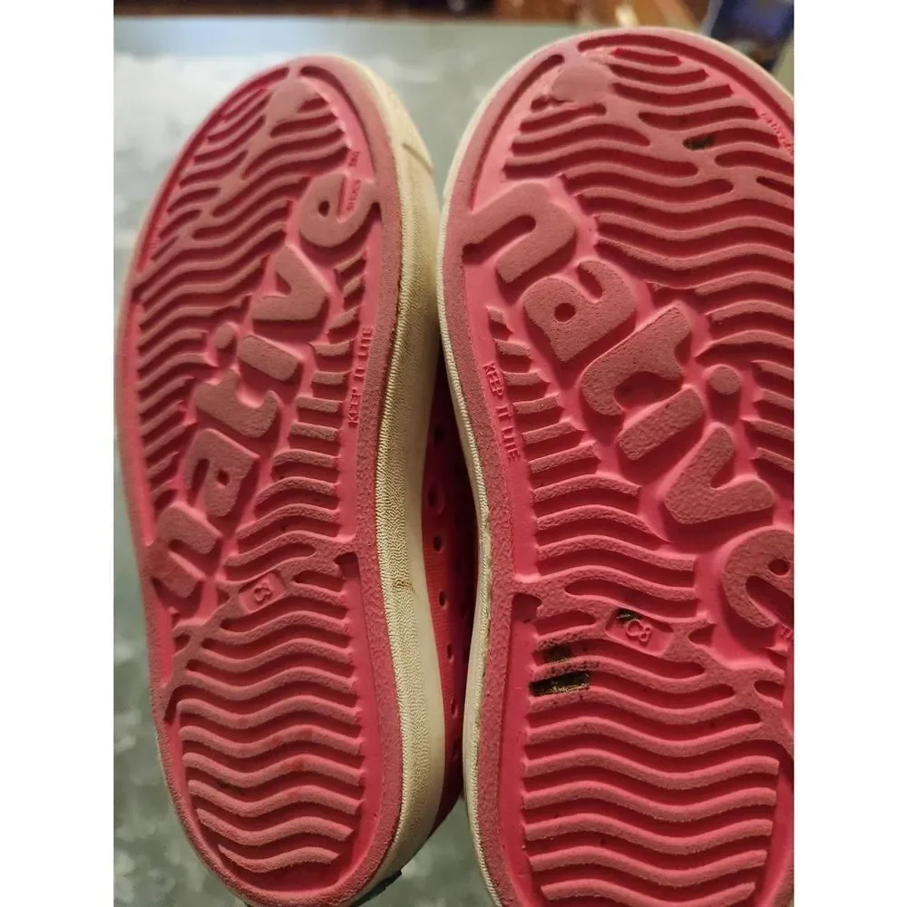Native  childrend Jefferson Hollywood Pink/ Shell White sz C8